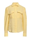 Forte Dei Marmi Couture Woman Shirt Yellow Size 8 Linen In Yellow