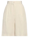 Forte Dei Marmi Couture Woman Shorts & Bermuda Shorts Ivory Size 10 Viscose, Linen In White