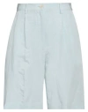 Forte Dei Marmi Couture Woman Shorts & Bermuda Shorts Sky Blue Size 10 Viscose, Linen