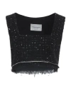 Forte Dei Marmi Couture Woman Top Black Size 4 Polyester, Polyacrylic, Wool, Polyamide In Black