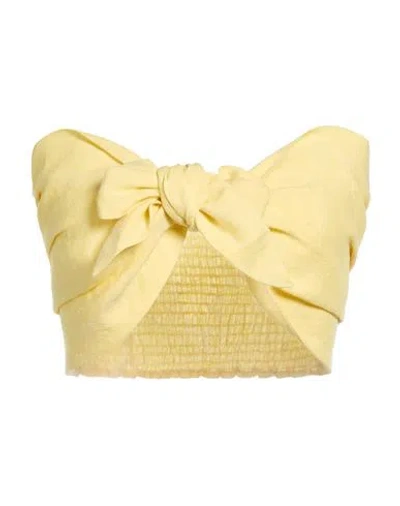 Forte Dei Marmi Couture Woman Top Pastel Yellow Size 6 Linen In Gray