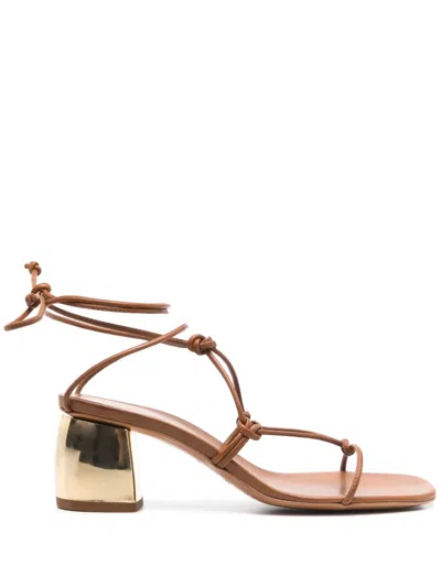 Forte Forte 100mm Leather Sandals In Brown
