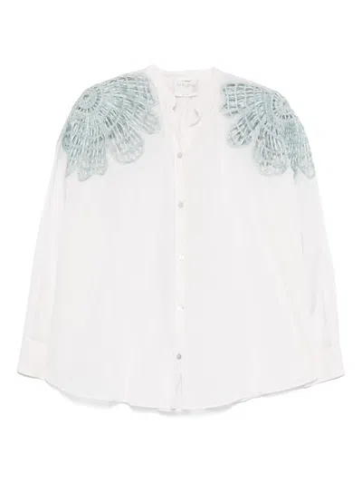 FORTE FORTE FORTE FORTE EMBROIDERED COTTON BLEND SHIRT