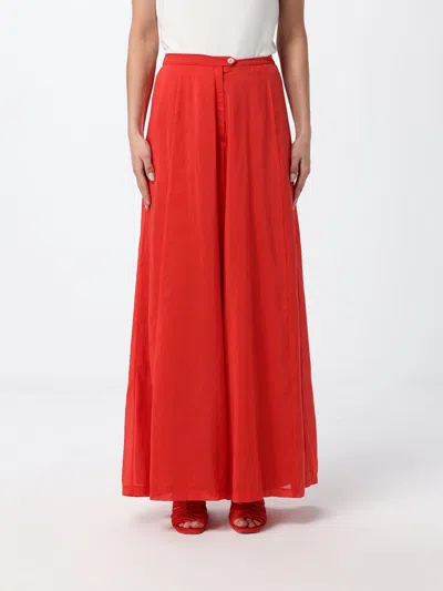 Forte Forte Linen Wide-leg Trousers In Red