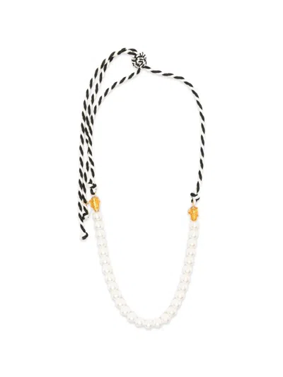Forte Forte 브레이디드 글라스 비즈 네크리스 In White
