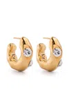 Forte Forte Forte_forte Hoop Sculpture Earrings With Strass Accessories In Gold