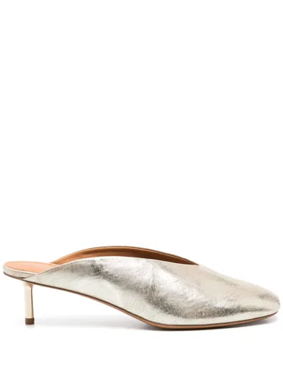 Forte Forte 50mm Leather Mules In Gold