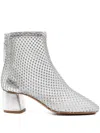 Forte Forte Strass Mesh Chic Anckle Boots In Gray