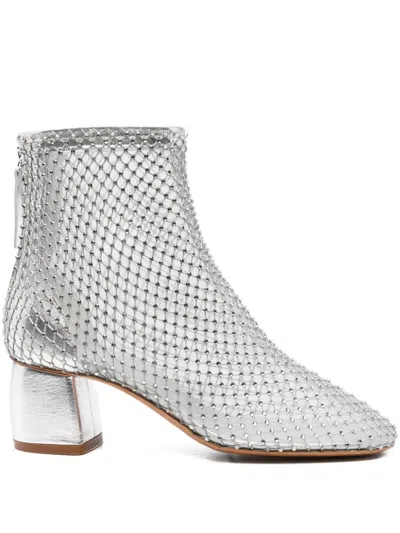 Forte Forte 60mm Embellished Mesh Boots In Gray