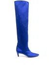 Forte Forte 70mm Satin Knee-high Boots In Blue