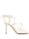 Forte Forte Thin Heel Sandals With Leather Tubular Laces In White