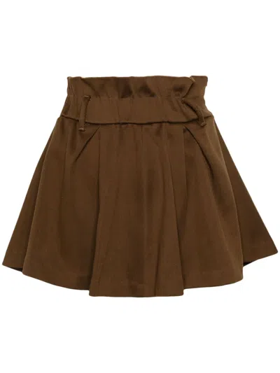 Forte Forte Heavy Cotton Blend Mini Skirt In Olive Green