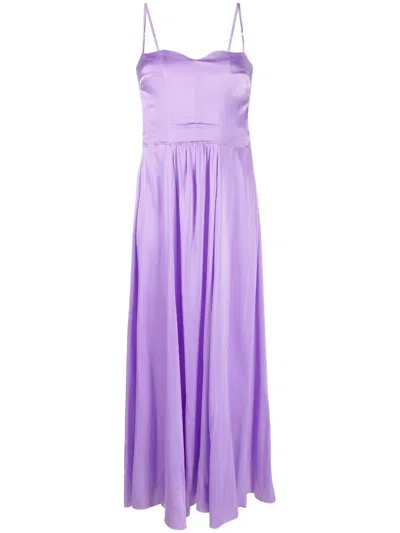 Forte Forte A-line Silk-blend Dress In Purple