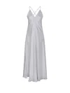 Forte Forte A-line Silver Silk Maxi Dress With Spaghetti Strap In White