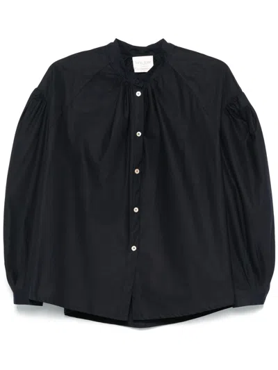 Forte Forte Abisso Cotton Popline Bohemian Shirt In Black