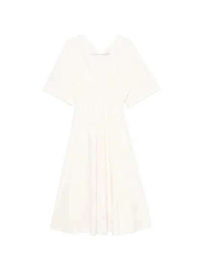 Forte Forte Abito Mezza Manica Popeline Cotone Bci In White