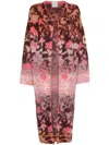 Forte Forte Abstract-pattern Cardi-coat In Pink