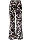Forte Forte Abstract-print Velvet Palazzo Pants In Blue