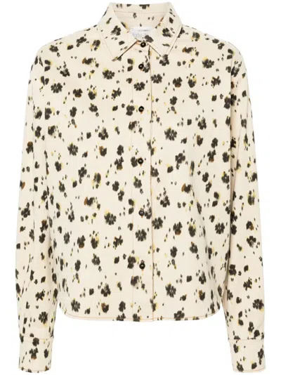 Forte Forte Abstract-print Twill Shirt In Neutrals