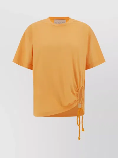 Forte Forte Adjustable Drawstring Cotton T-shirt In Orange