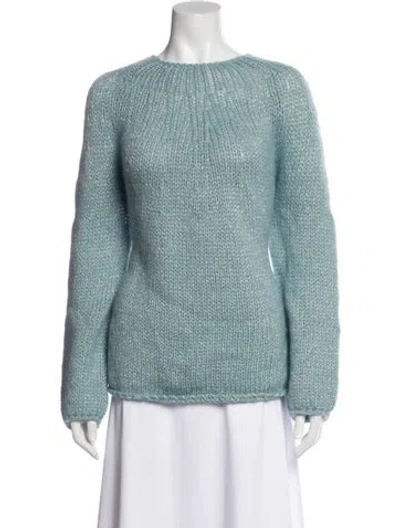 Pre-owned Forte Forte Alpaca Bateau Neckline Sweater W/ Tags In Blue