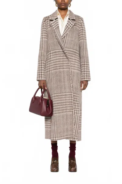 Forte Forte Alpaca Chic Macro Check Coat In Natural In Brown
