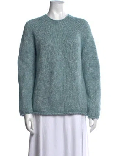 Pre-owned Forte Forte Alpaca Crew Neck Sweater In Blue