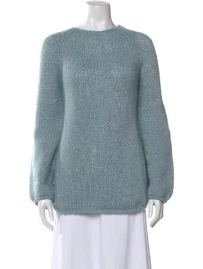 Pre-owned Forte Forte Alpaca Crew Neck Sweater W/ Tags In Blue