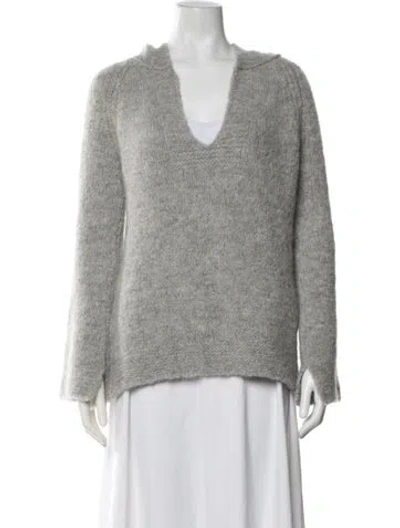 Pre-owned Forte Forte Alpaca V-neck Sweater In Grey