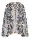 Forte Forte Animal-pattern Buttoned Cardigan In Blue