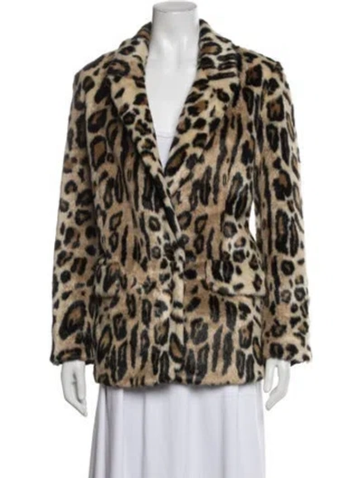 Pre-owned Forte Forte Animal Print Faux Fur Jacket In Neutrals