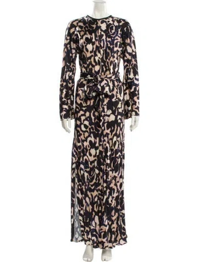 Pre-owned Forte Forte Animal Print Long Dress In Multi