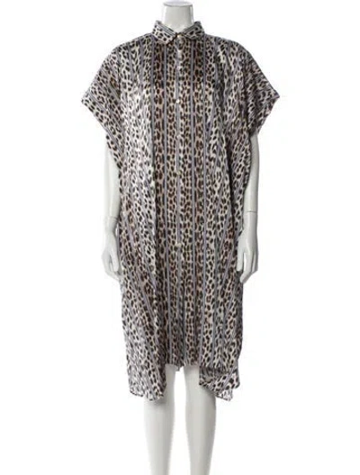 Pre-owned Forte Forte Animal Print Midi Length Dress In Multi
