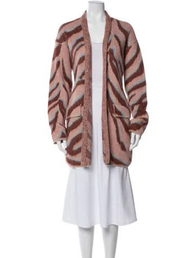 Pre-owned Forte Forte Animal Print Open Front Sweater W/ Tags In Multi