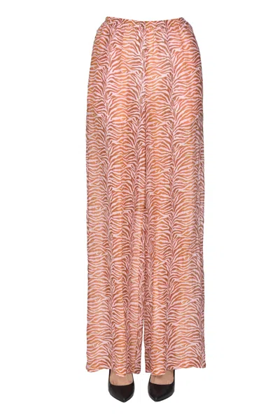 Forte Forte Animal Print Ramie Trousers In Pink