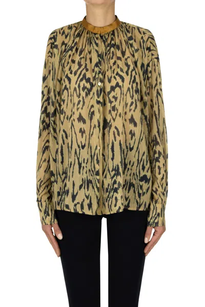 Forte Forte Animal Print Shirt In Brown