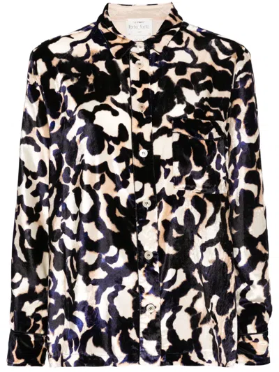 Forte Forte Animal-print Velvet Shirt In Neutrals