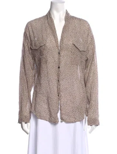 Pre-owned Forte Forte Animal Print V-neck Blouse In Multi