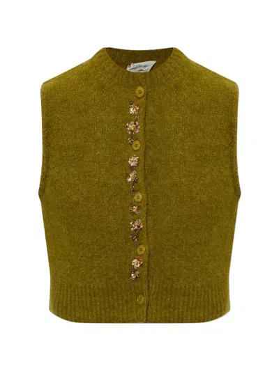 Forte Forte Appliqué-embellished Waistcoat In Green