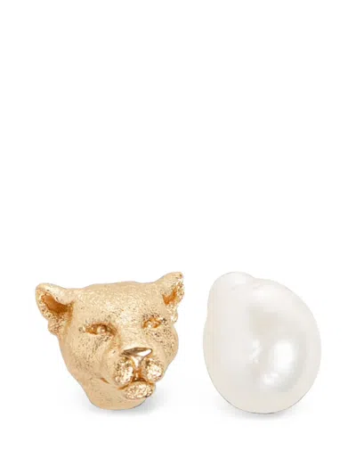 Forte Forte Asymmetric Animal-motif Earrings (set Of Four) In Yellow