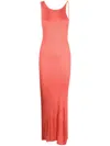 Forte Forte Viscose Ribbed Long Dress In 粉色