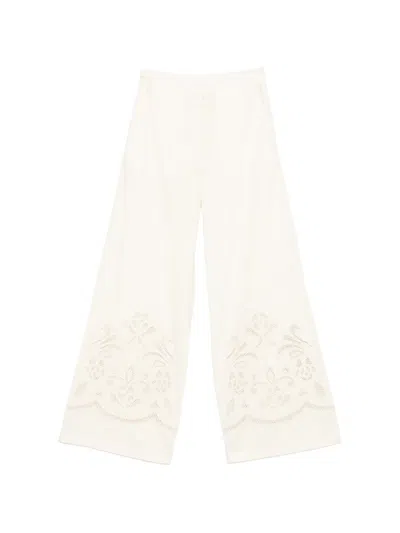 Forte Forte Avorio Lunamaris Embroidery Popline Shirt In Animal Print