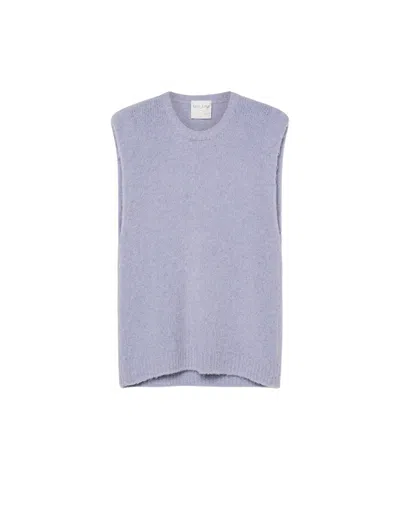 Forte Forte Baby Alpaca Suri Wool Oversized Knit Vest In Blue