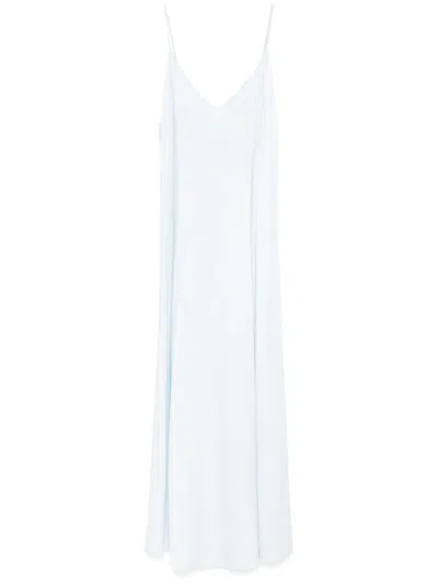 FORTE FORTE SKY BLUE SATIN MIDI SLIPDRESS