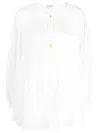 Forte Forte Balloon-sleeve Cotton-silk Blouse In Weiss