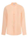 Forte Forte Sheer Silk Voile Mandarin Collar Blouse In 橘色