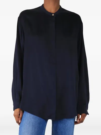 Pre-owned Forte Forte Band-collar Shirt In Blue