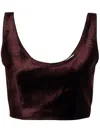 Forte Forte Bandeau-style Velvet Crop Top In Brown