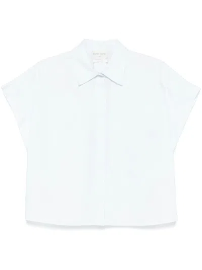 Forte Forte Bci Cotton Popline Boxy Sleeveless In Blue