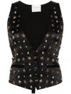 Forte Forte Bead-embellished Adjustable Vest In Black